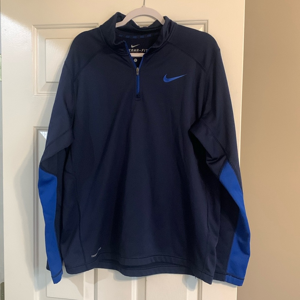 Nike Mens Navy blue quarter zip pullover in size Large